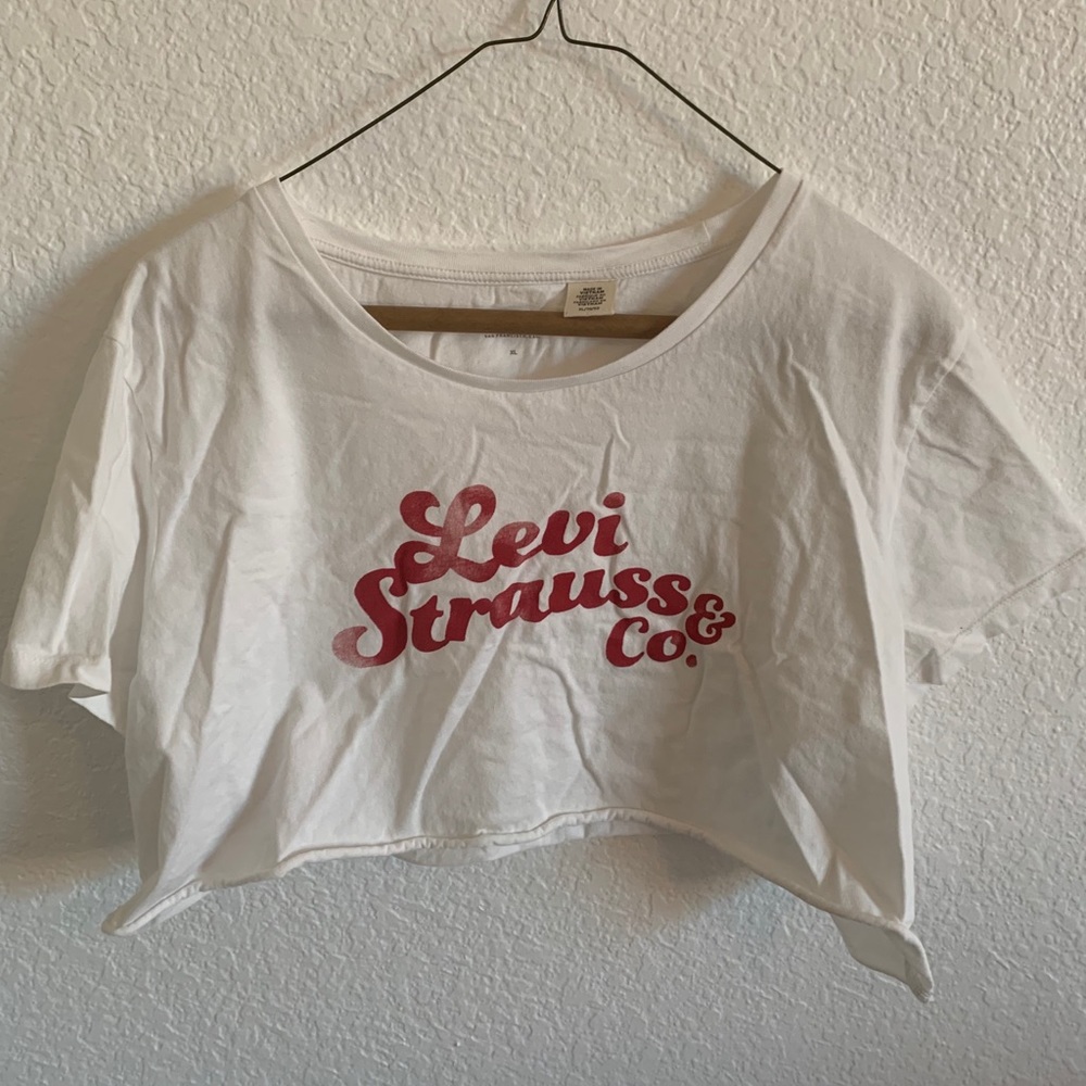 vintage, thrifted, cropped levi strauss top